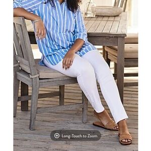 J Jill White Jeans, authentic fit, slim ankle, size 14